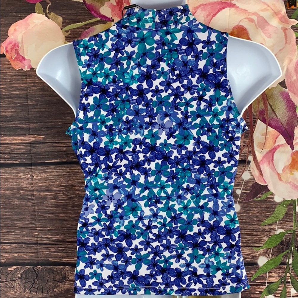 👚New Calvin Klein 👚Size Small Blue Floral - Picture 3 of 5